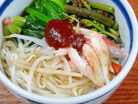 韓国料理の定番☆　簡単「蟹ビビンバ」